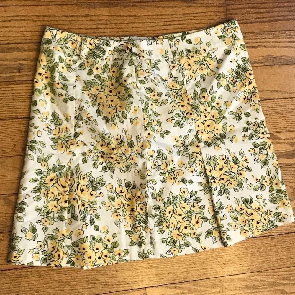 Ann Taylor LOFT SZ 12 Floral Pleated A-Line Skirt